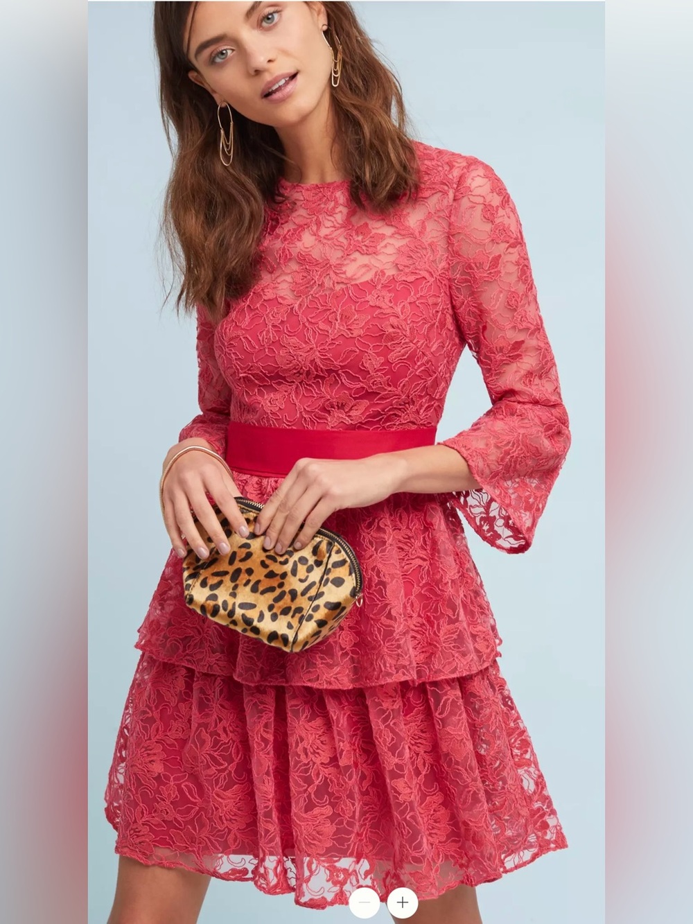 NWT Anthropologie ML Monique Lhuillier Embellished Rose Dress, sz 10, orig $495